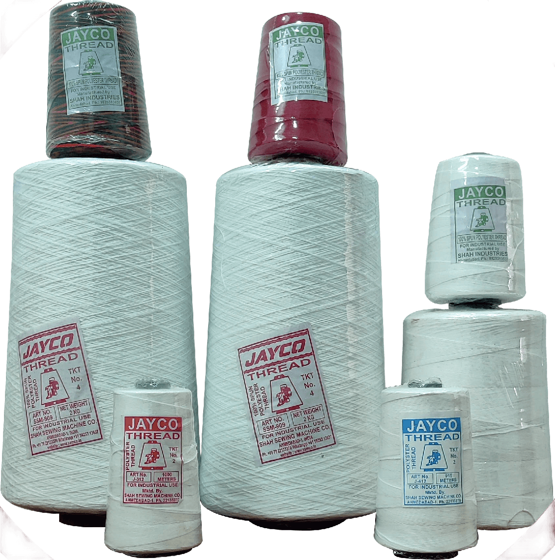 Assorted JayCo branded polyester thread cones